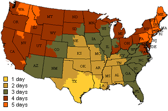 rent zero distribution shipping times map